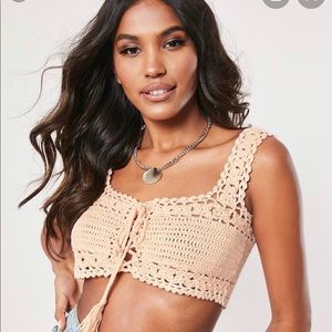 Missguided Crochet Crop Top size Medium